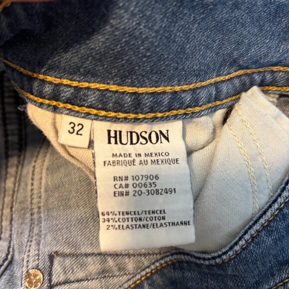 Hudson Jeans Signature Petite Bootcut Size 32 Blue Denim Frayed Hem - Picture 2 of 7
